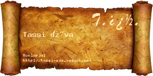 Tassi Éva névjegykártya