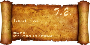 Tassi Éva névjegykártya